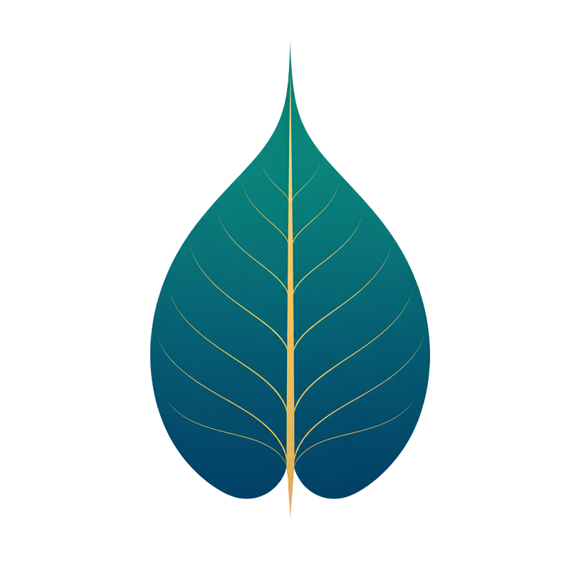 Dr Shadaab Classical Homeopathy logo — Bodhi leaf emblem