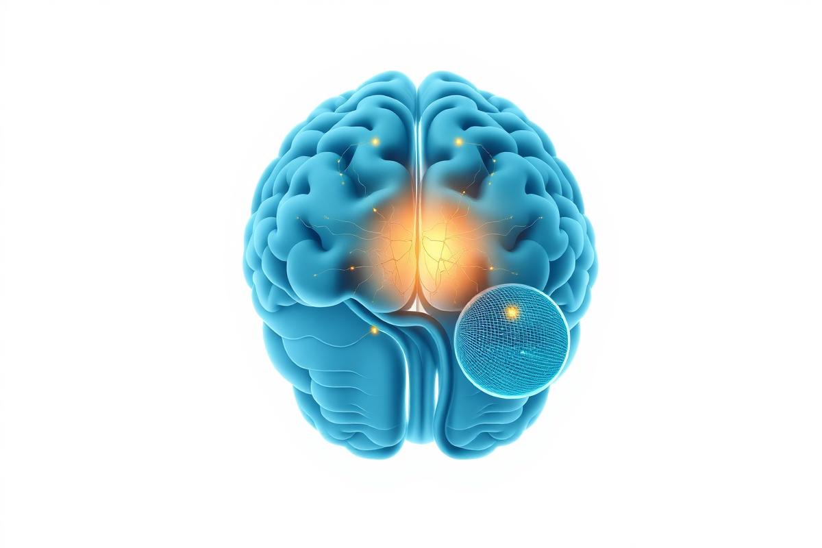 Brain tumor care — neurological anatomy illustration