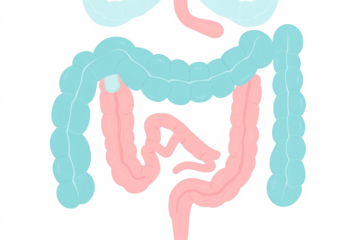 Colon cancer care — large intestine anatomy illustration