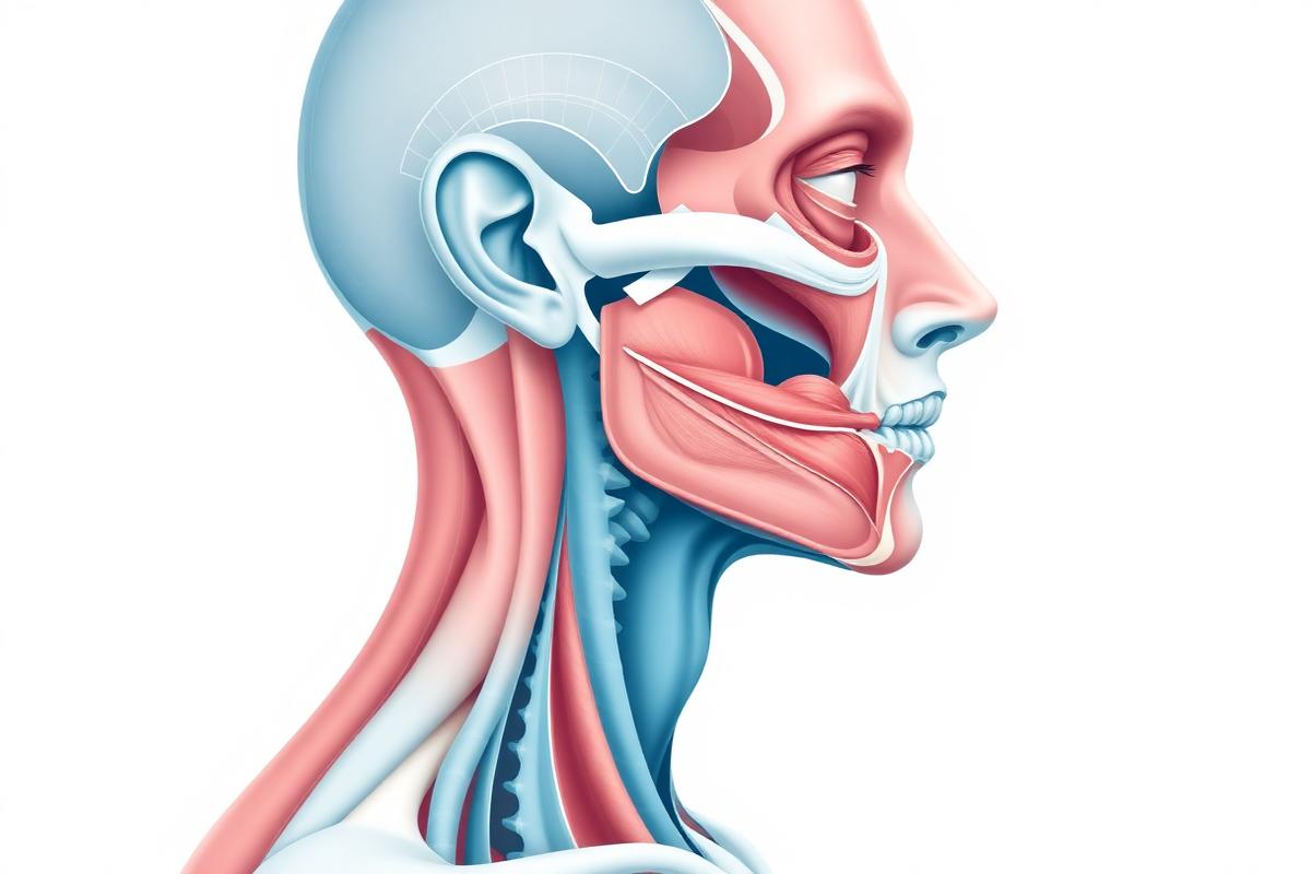 Head and neck cancer care — head neck anatomy illustration