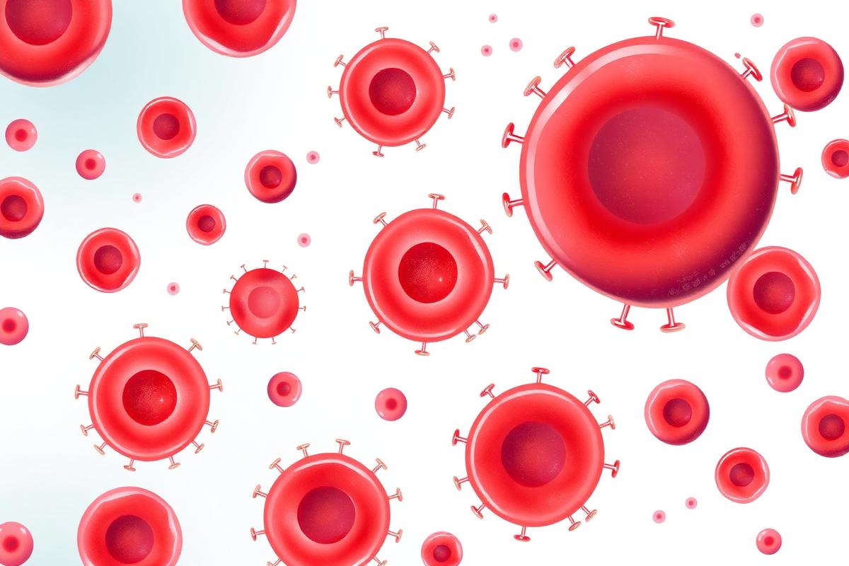 Leukemia care — blood cells and bone marrow illustration